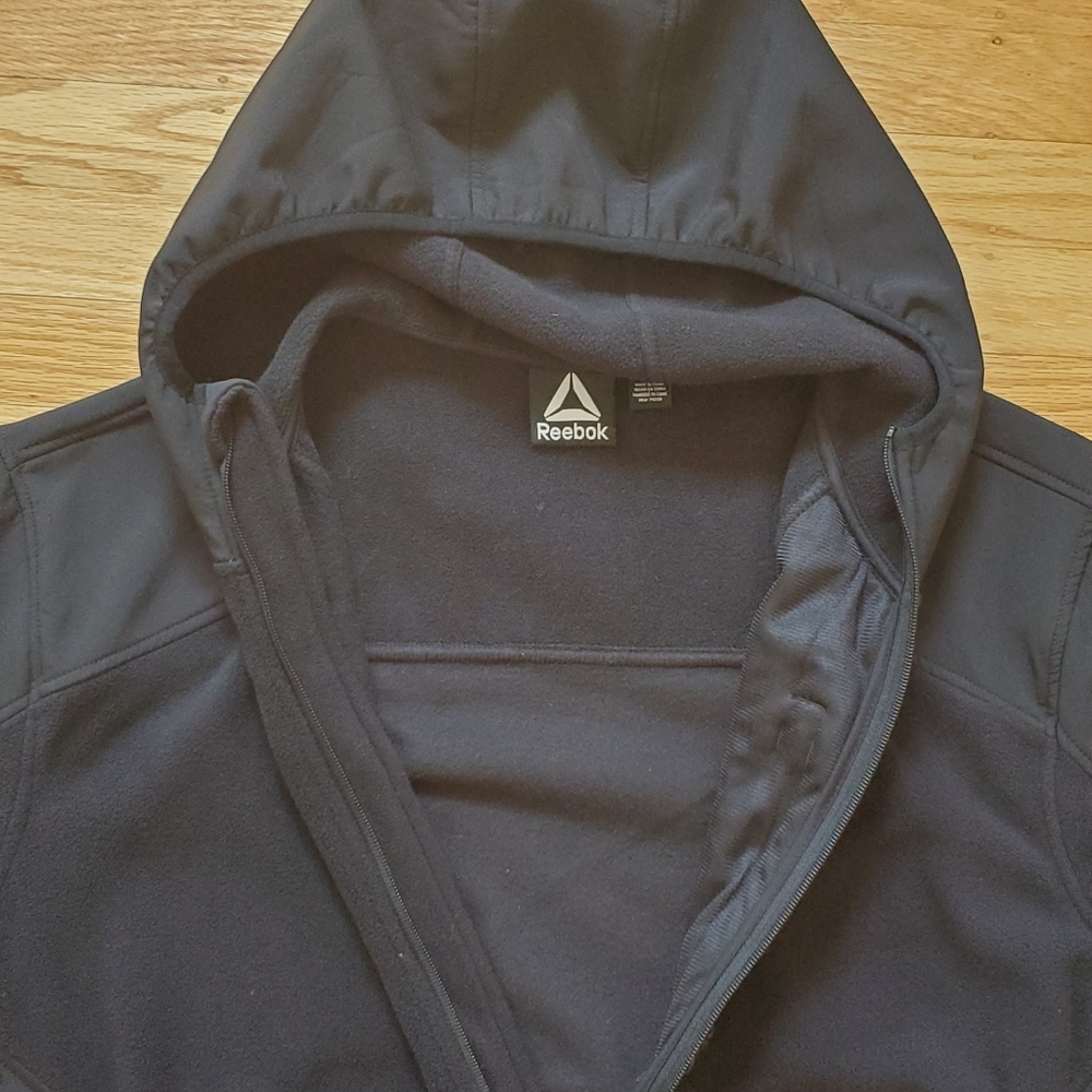 Men's Reebok Black Fleece Hooded Zip-up Jacket, XL - Picture 3 of 5